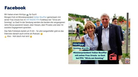 Facebook-Post vom 07. Mai 2022