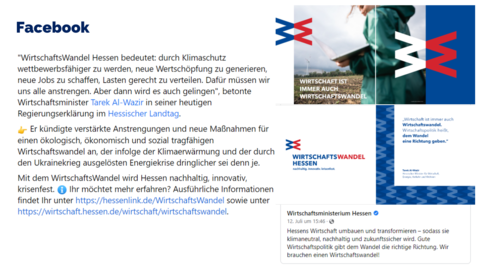 Facebook-Post vom 12. Juli 2022