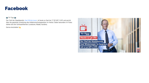 Facebook-Post vom 25. August 2022