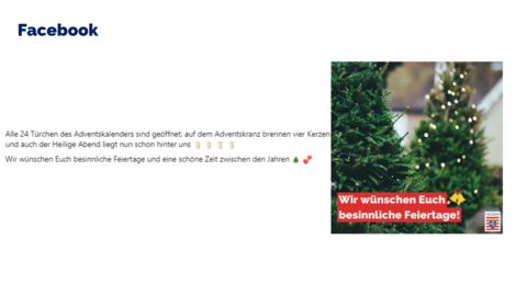 Facebook-Post von Sonntag, 25. Dezember 2022