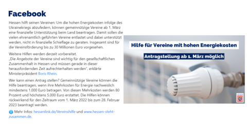 Facebook-Post von Mittwoch, 1. März 2023 um 11:00