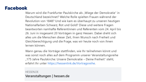 Facebook-Post vom 26.04.2023