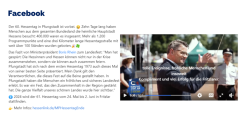 Facebook-Post vom 11. Juni 2023