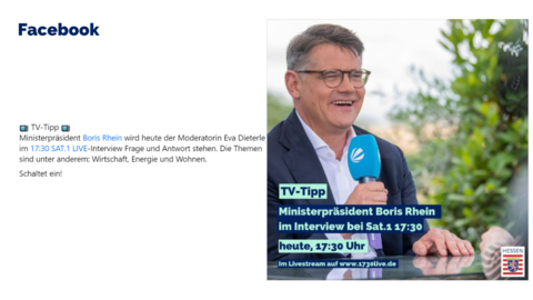 Facebook-Post vom 30. August 2023