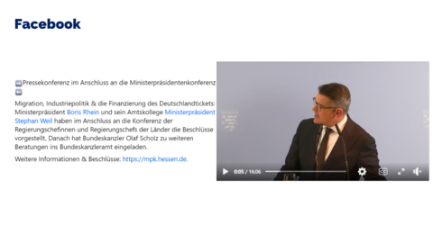 Facebook-Post vom 6. November 2023