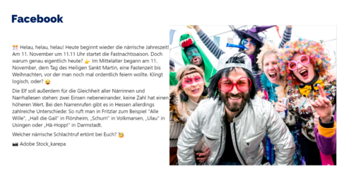 Facebook-Post vom 11. November 2023