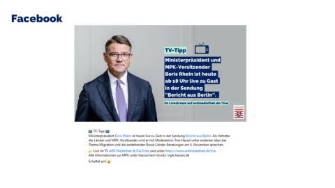 Facebook-Post vom 29. Oktober 2023