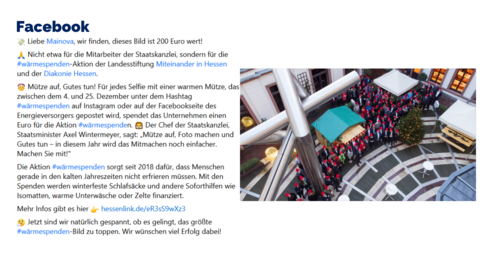 Facebook-Post vom 21. Dezember 2023