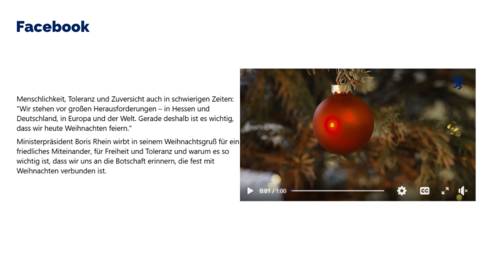 Facebook-Post vom 24. Dezember 2023