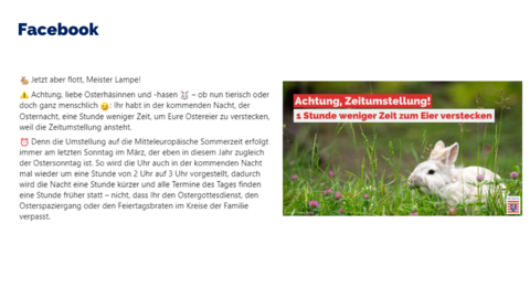 Facebook-Post vom 30. März 2024