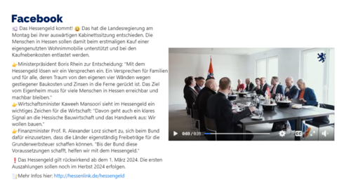 Facebook-Post vom 22. April 2024