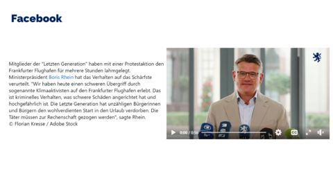 Facebook-Post vom 25. Juli 2024