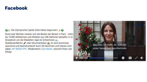 Facebook-Post vom 29. Juli 2024