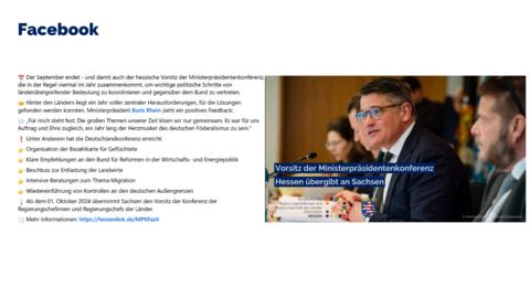 Facebook-Post von Dienstag, 1. Oktober 2024 um 07:30