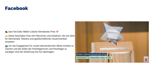 Facebook Post vom 01. Dezember 2024