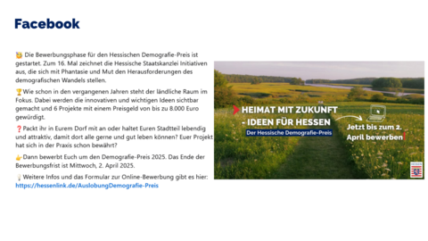 Facebook-Post vom 26. Februar 2025