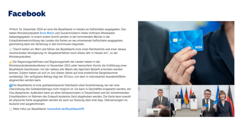 Facebook-Post vom 13. Dezember 2024