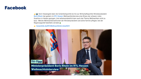 Facebook-Post vom 18. Dezember 2024