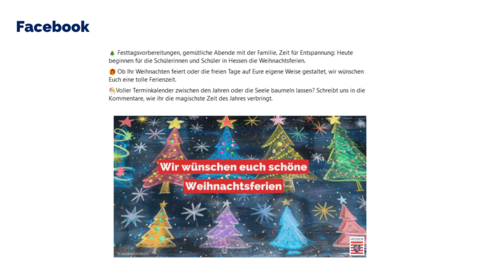 Facebook-Post vom 20. Dezember 2024