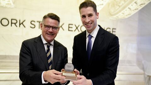 Boris Rhein mit NYSE-Strategiechef Will Goodwin
